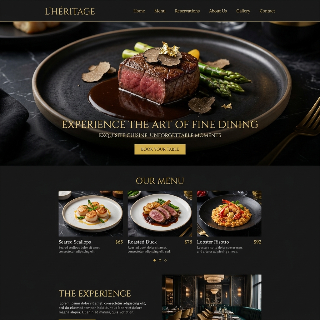 Luxe Dining Website